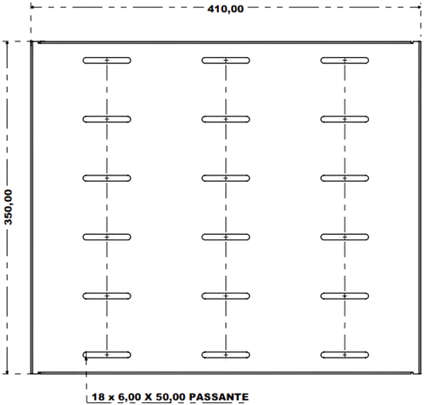 Desenho técnico - Bandeja Rack Móvel 1U