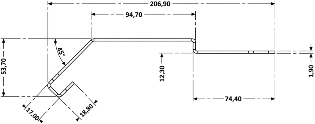 Desenho técnico - Suporte CTO para Cordoalha